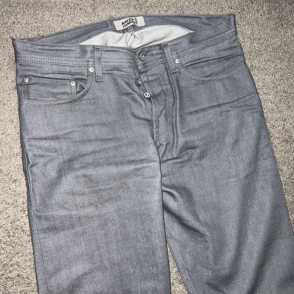 Naked and Famous Stacked Guy Grey Stretch Sz 34x34